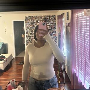 Cream Long Sleeve Top